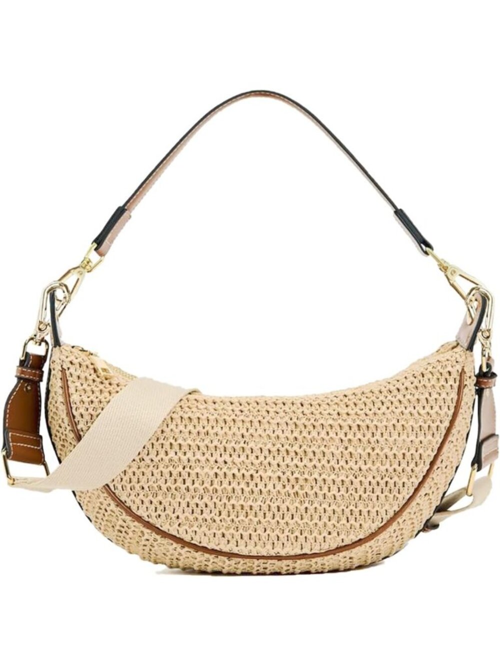 Chic Woven Straw Crossbody Bag for Women | Summer Beach Hobo Purse with
